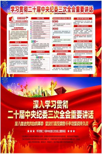 二十届纪委三中全会展板宣传栏