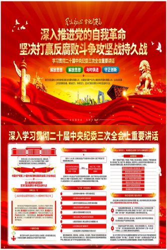二十届纪委三中全会展板宣传栏