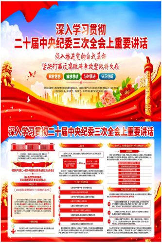 二十届纪委三中全会展板宣传栏