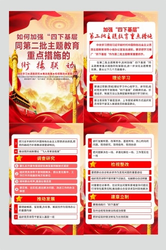 加强四下基层第二批主题教育党建海报