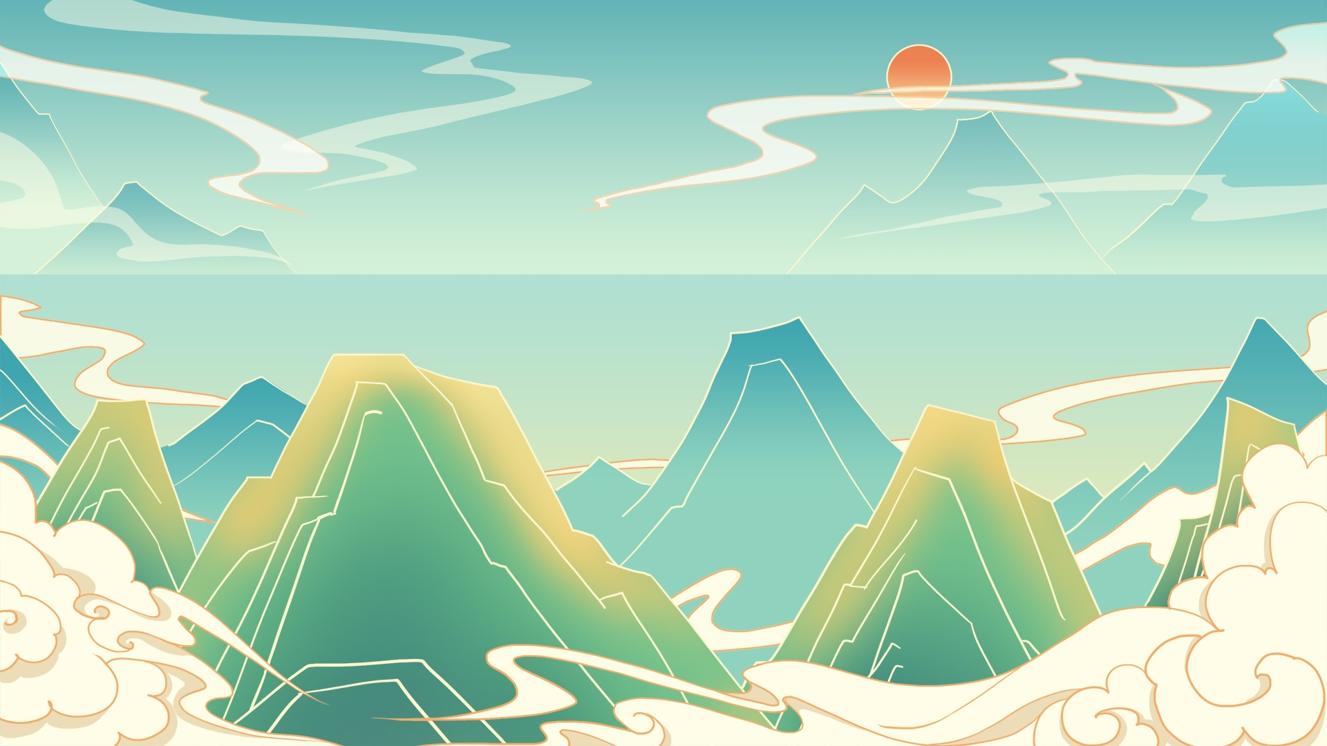 国潮风插画背景素材4