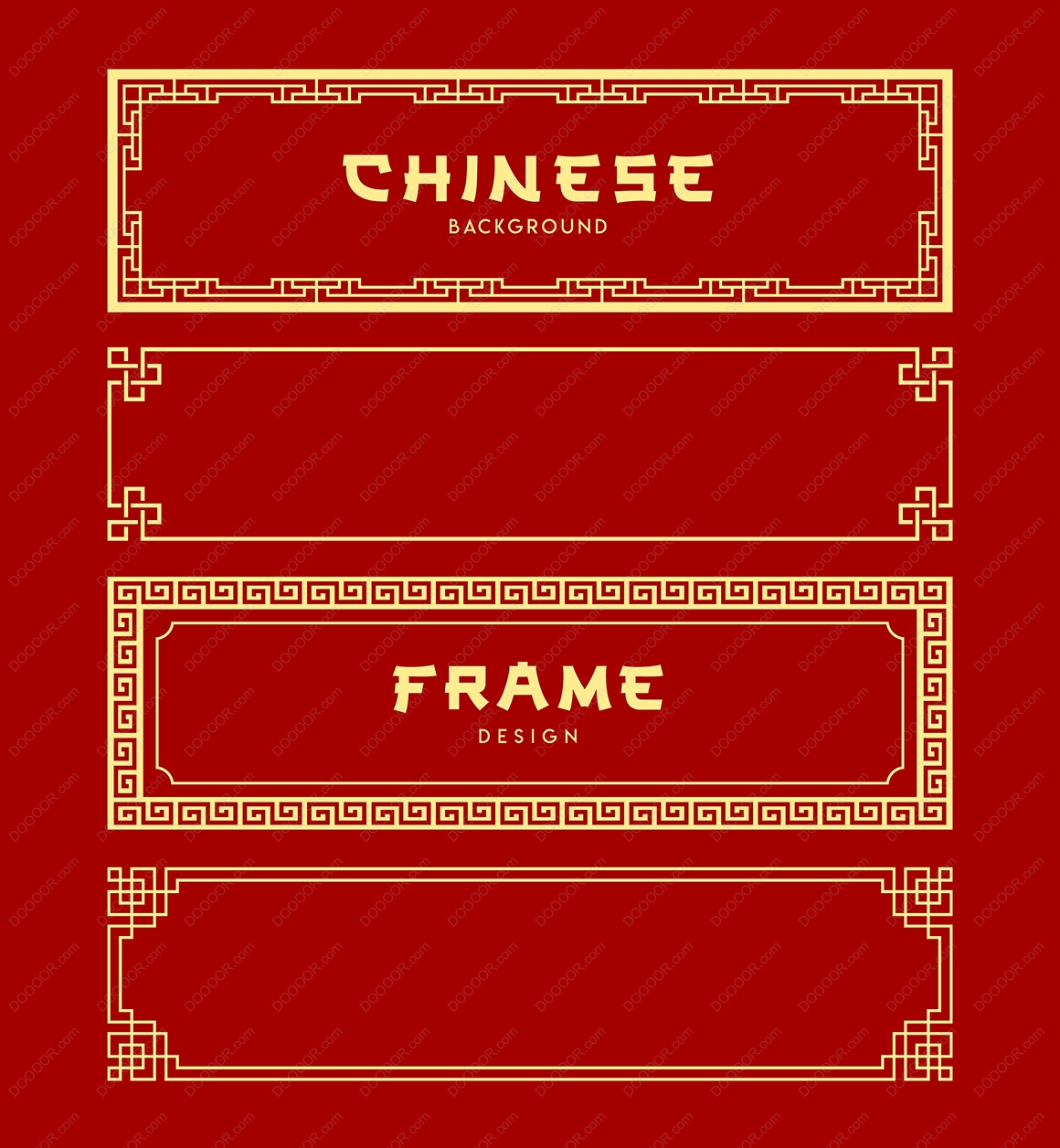 中国风古典传统图案边框装饰线条元素5