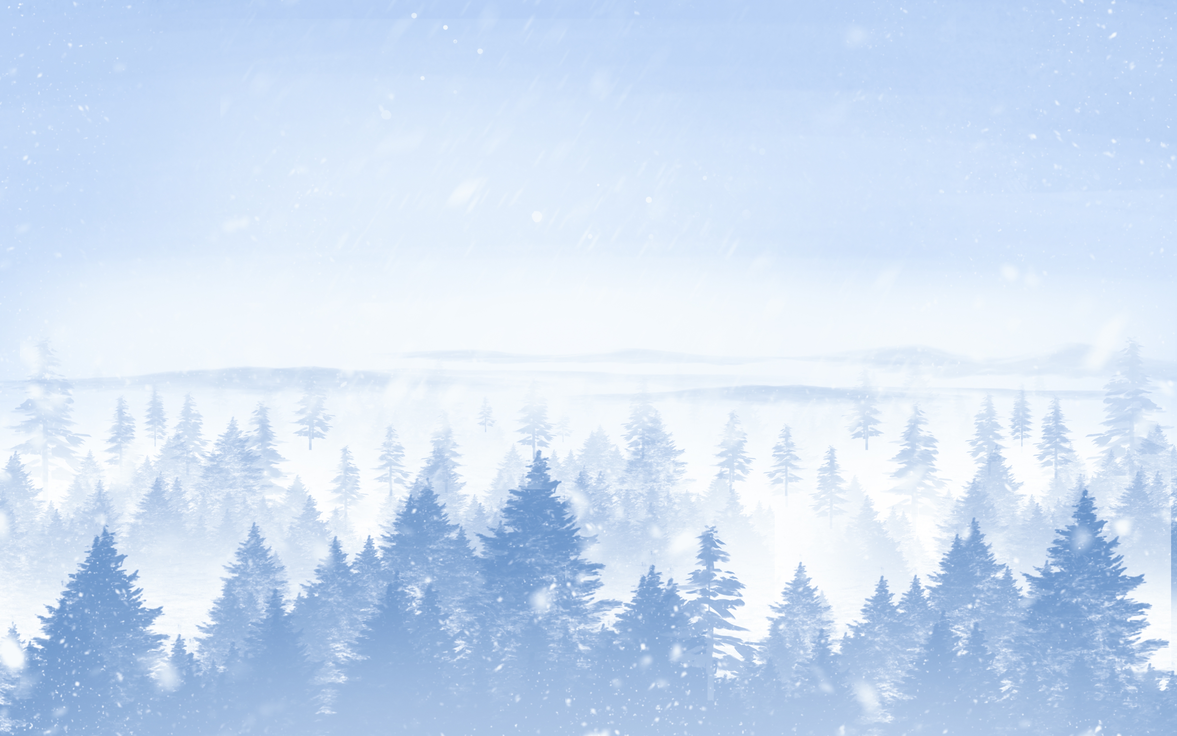 冬天雪景风景场景插画大雪小雪横版冬季素材14