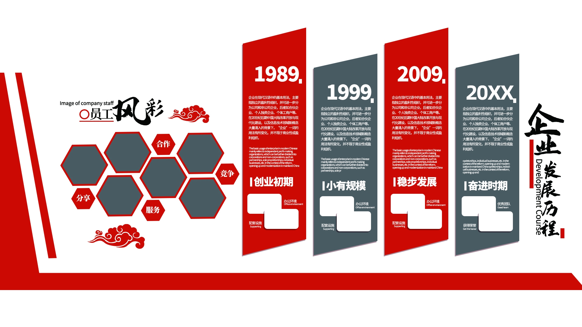 企业文化墙公司历程宣传栏展板设计素材3
