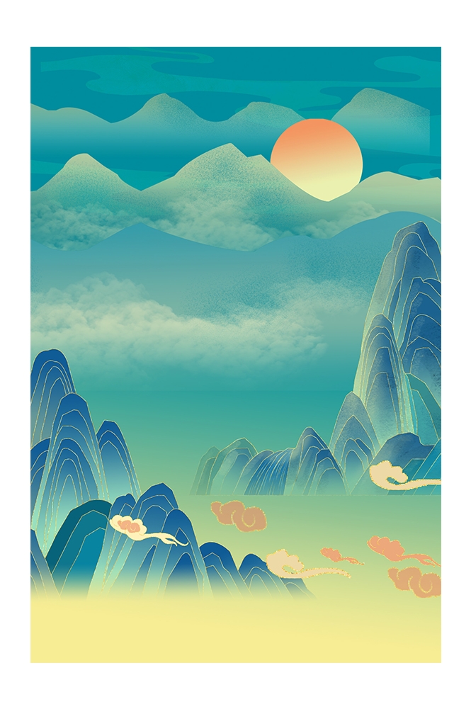 国潮风插画背景素材117