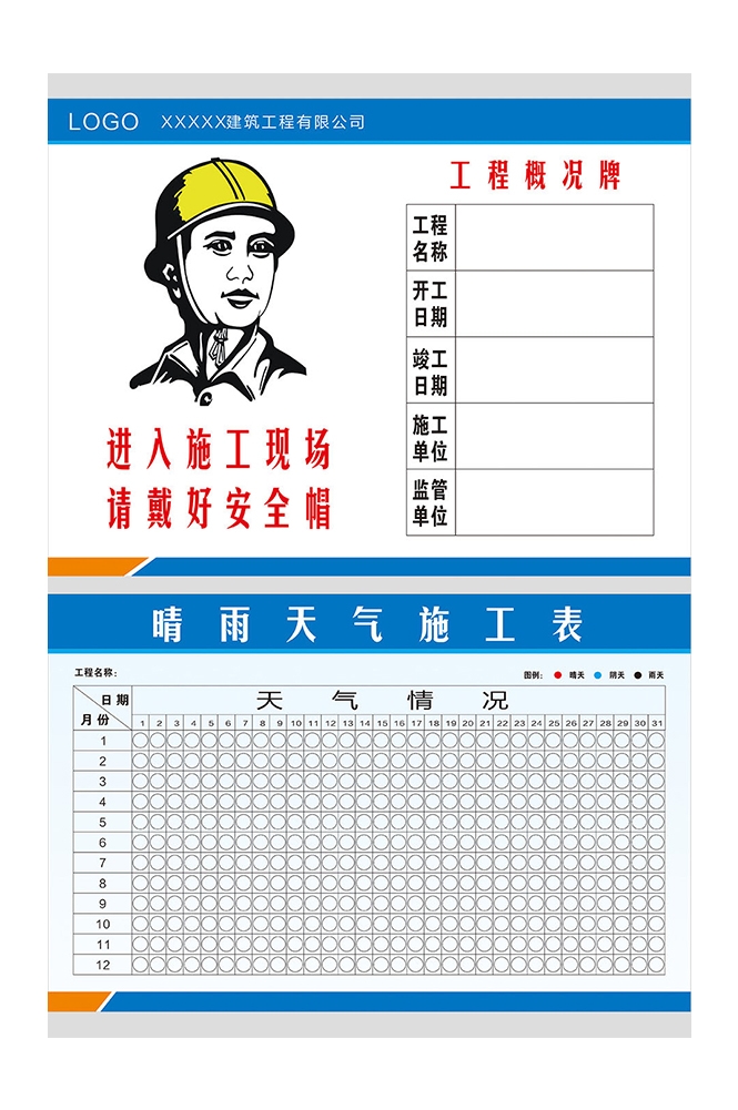 工地安全工地职责知识漫画素材CDR21