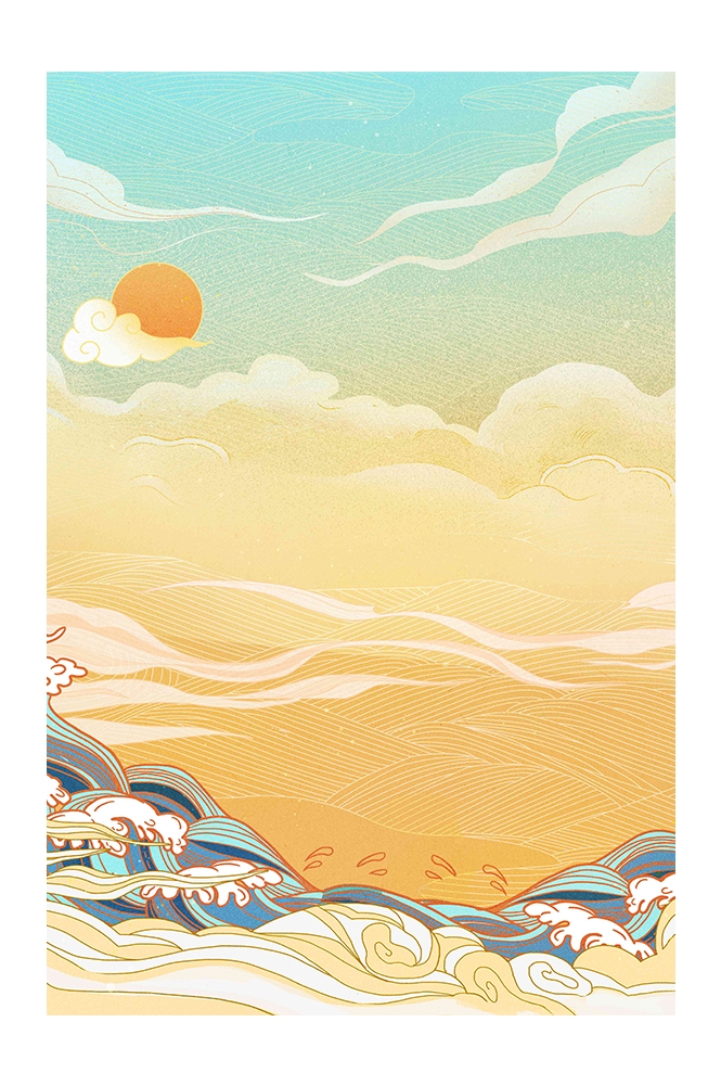 国潮风插画背景素材76