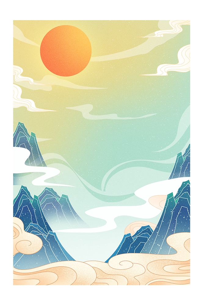 国潮风插画背景素材11