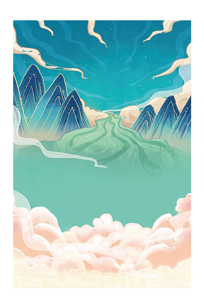 国潮风插画背景素材69