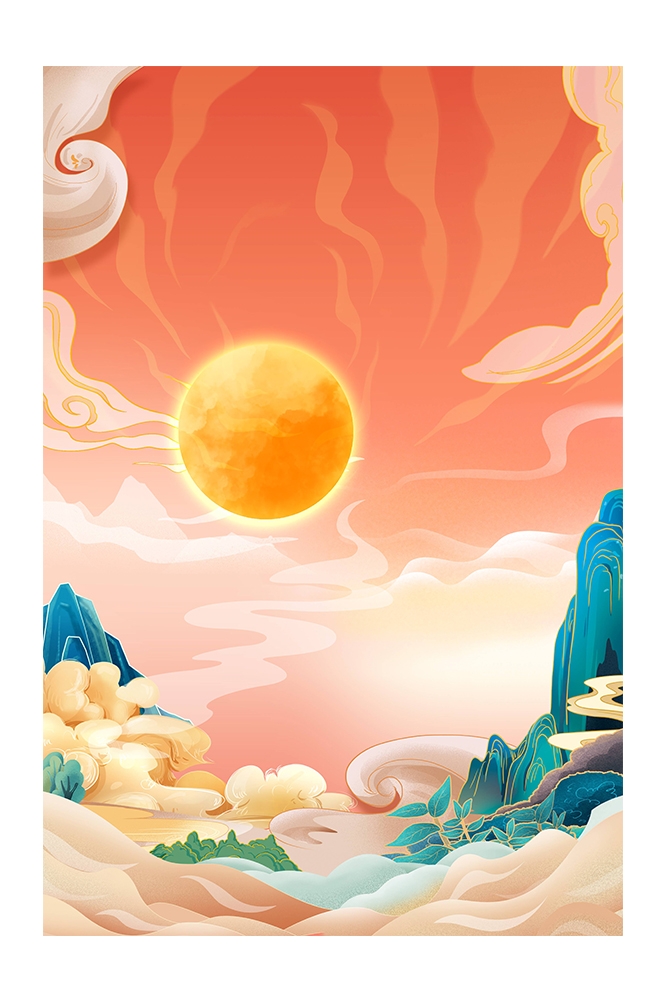 国潮风插画背景素材108
