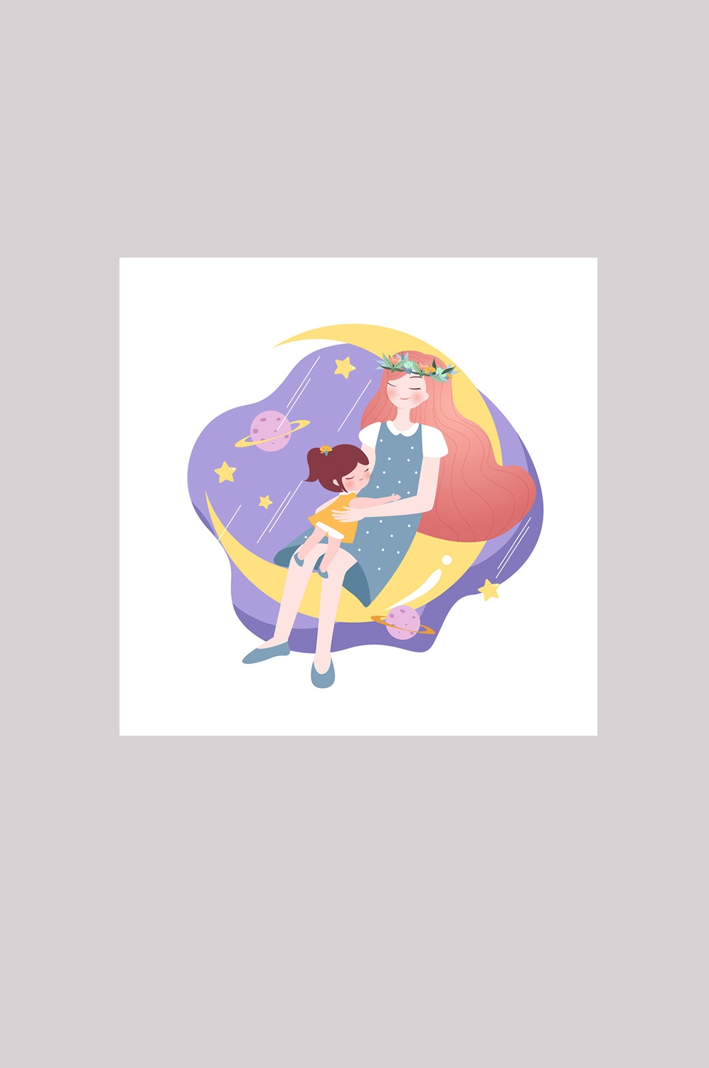 母亲节免抠元素插画11