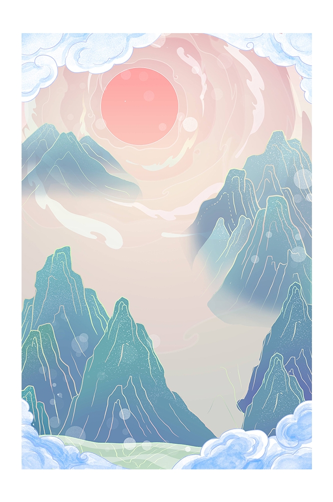 国潮风插画背景素材4