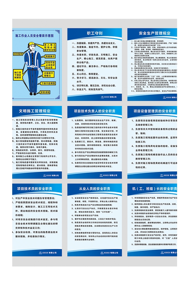 工地安全工地职责知识漫画素材CDR29