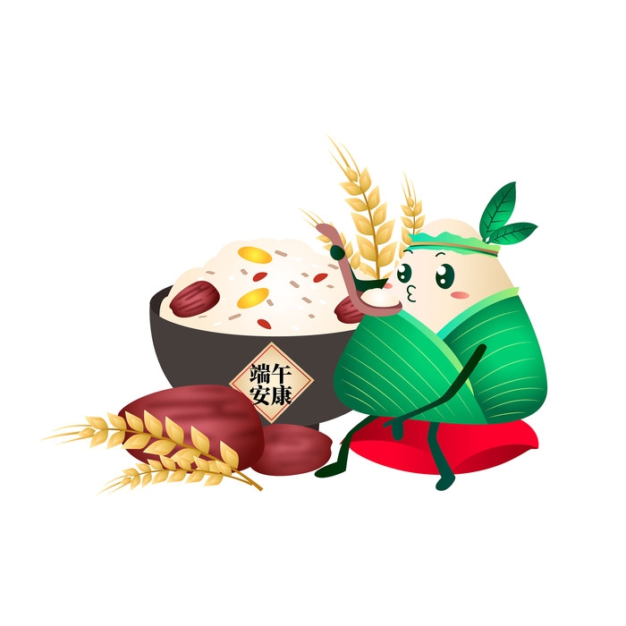 端午佳节卡通粽子龙舟快乐元素素材80