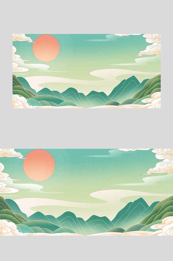 国潮风插画背景素材9