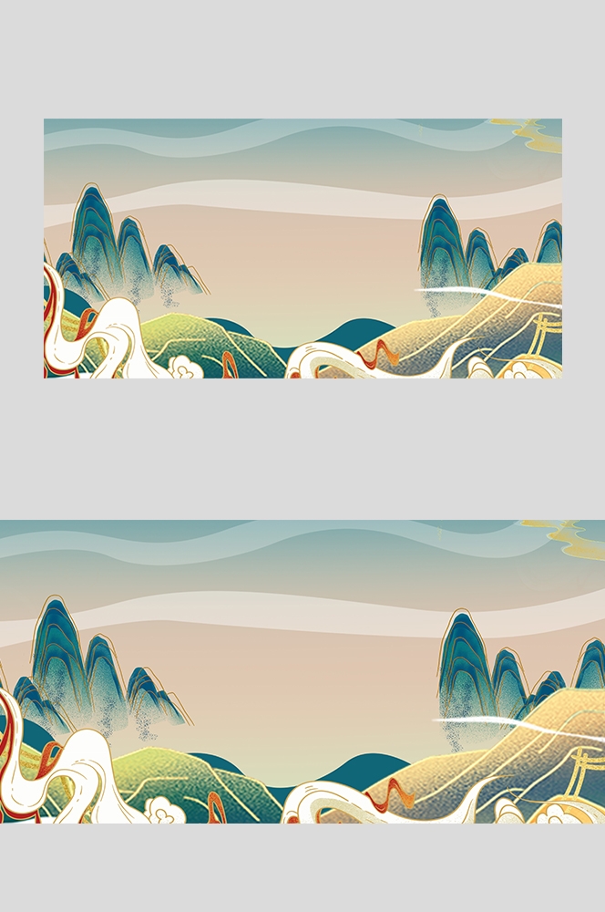 国潮风插画背景素材5