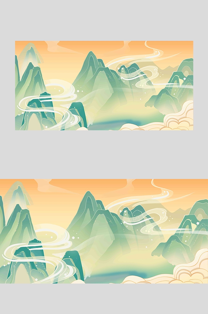 国潮风插画背景素材31
