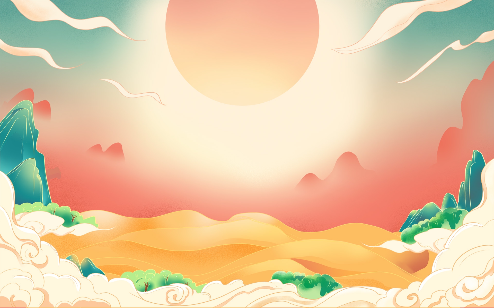 国潮风插画背景素材18