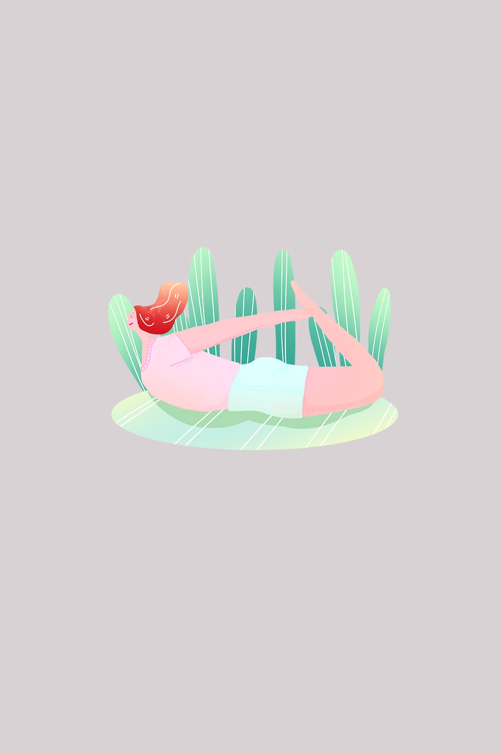 瑜伽动作图片插画免抠元素34
