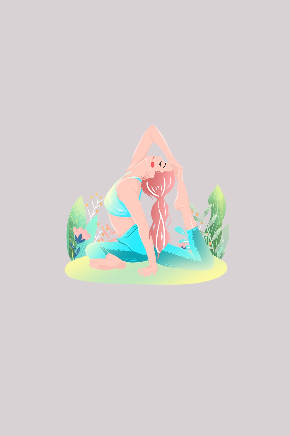 瑜伽动作图片插画免抠元素30