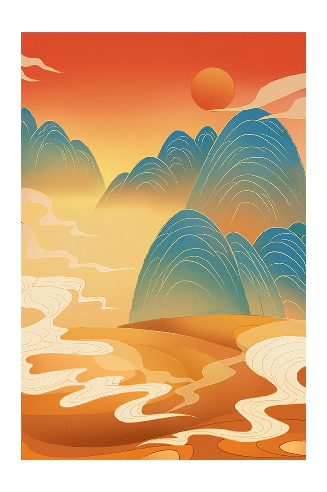 国潮风插画背景素材106