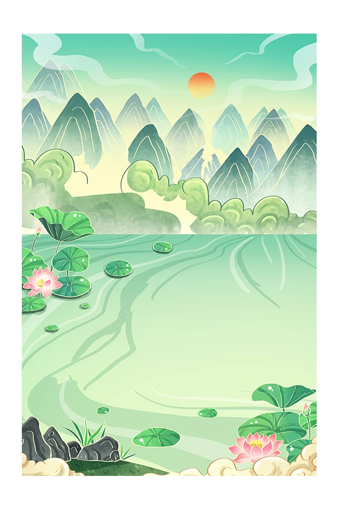 国潮风插画背景素材90