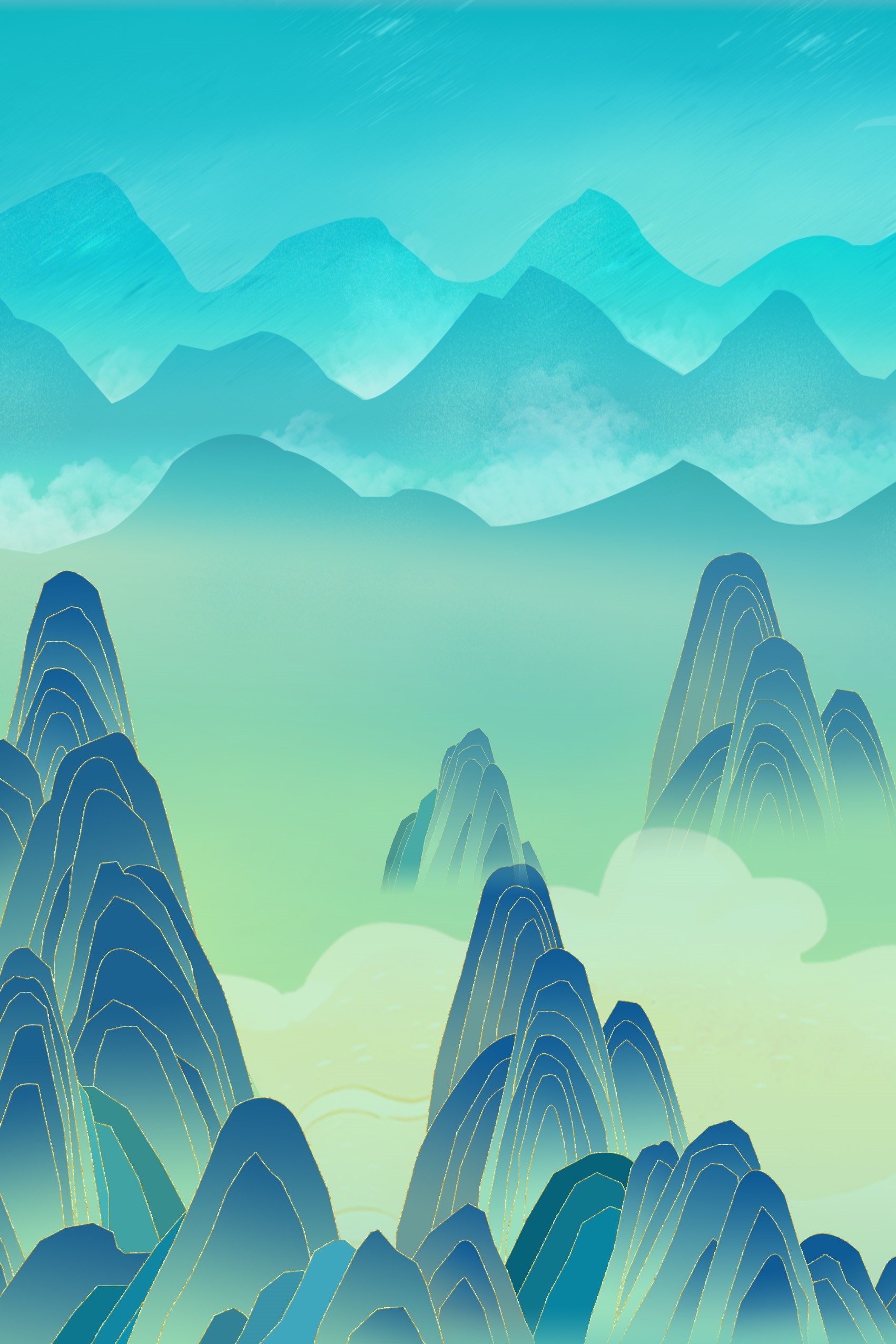 国潮风插画背景素材33