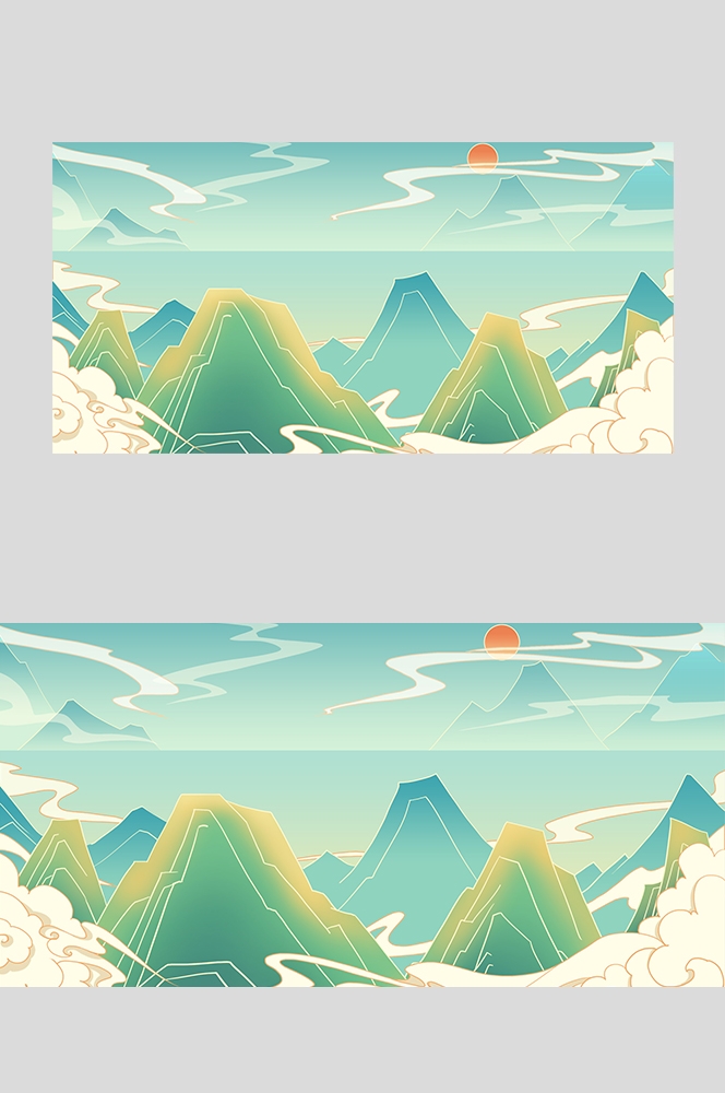 国潮风插画背景素材4