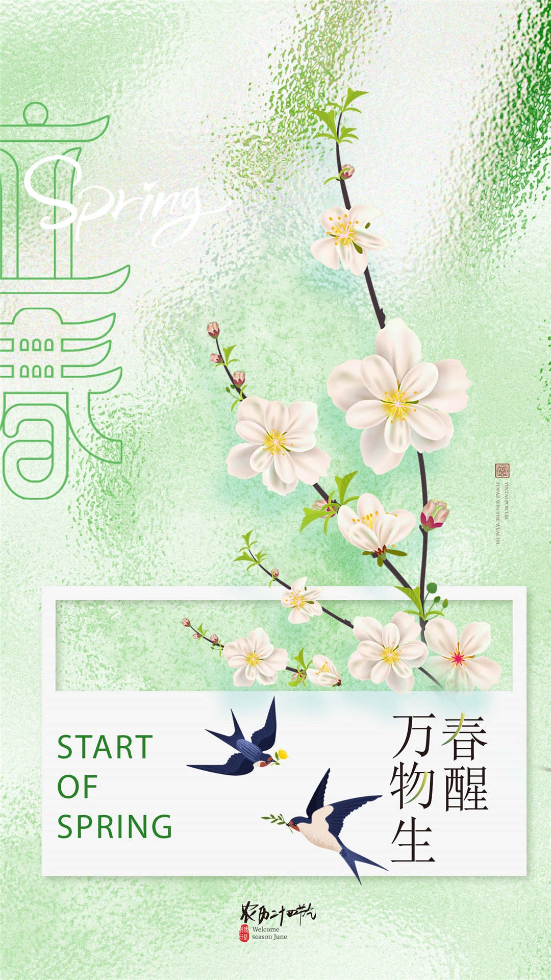 简约创意中国传统节日二十四节气立春海报设计素材75