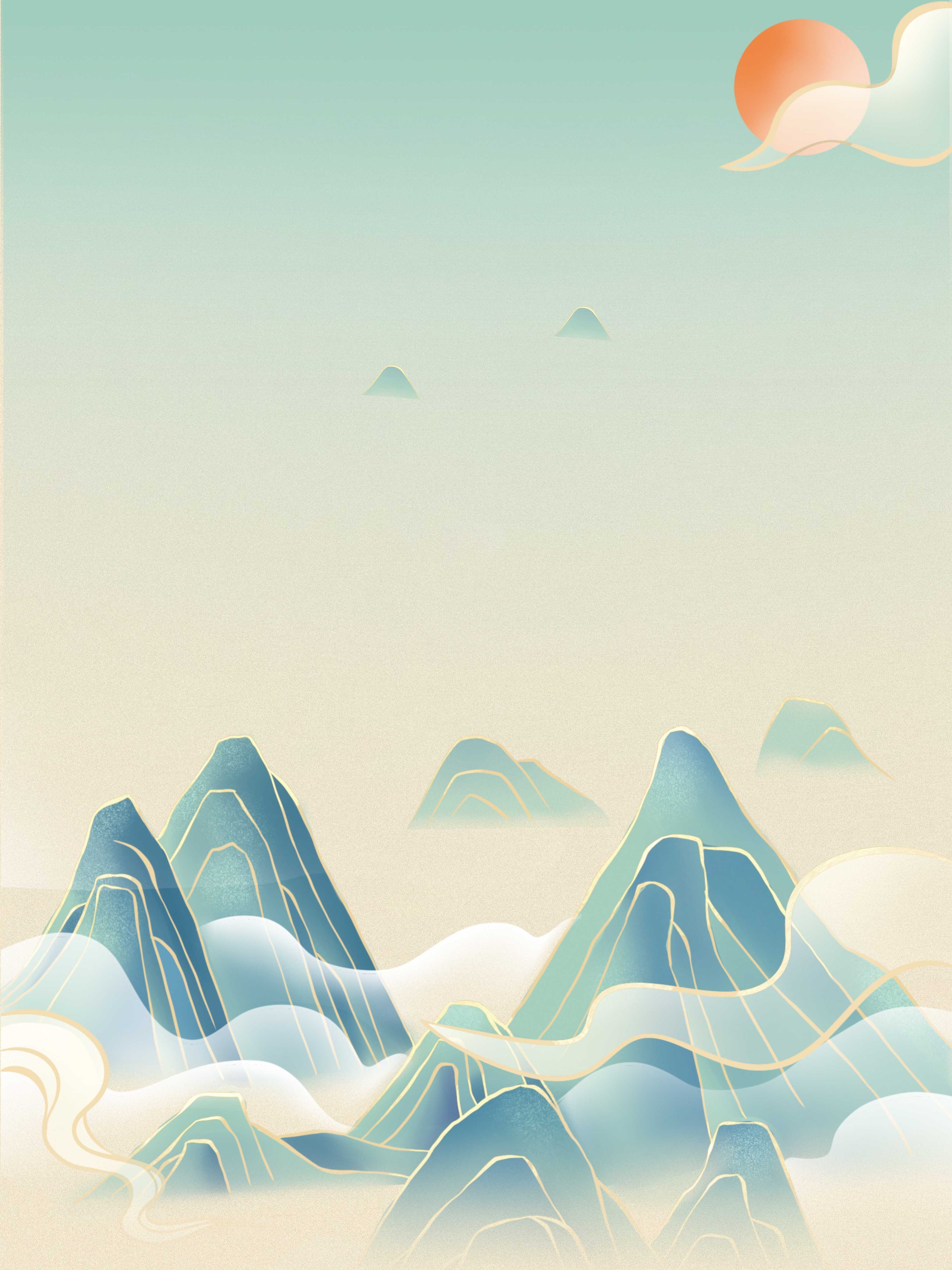 国潮风插画背景素材114