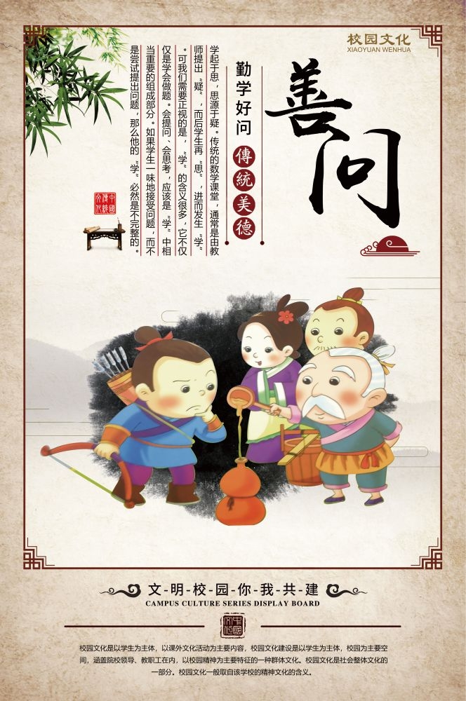 学校标语四大发明八礼四仪挂画海报
