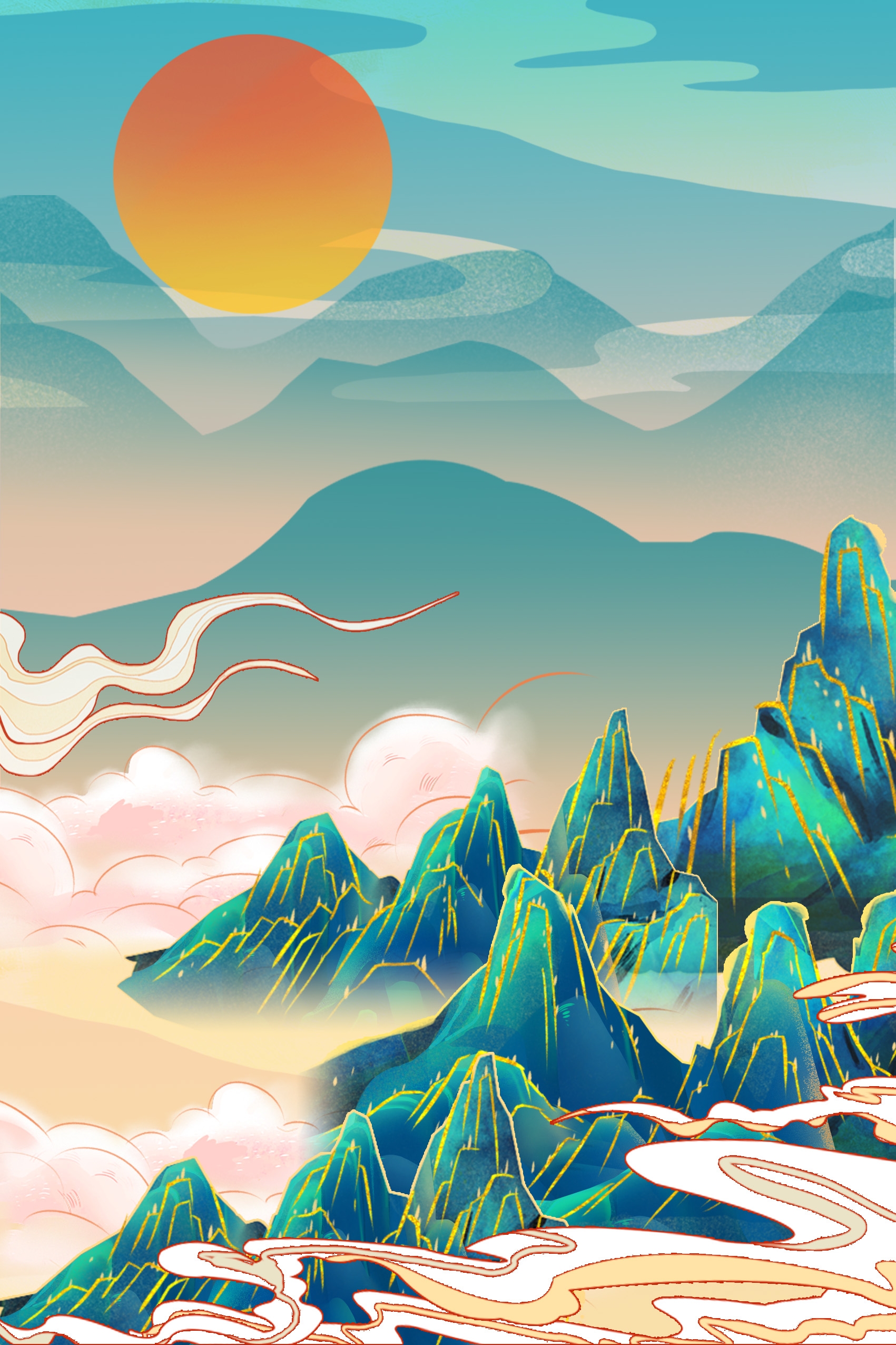 国潮风插画背景素材119