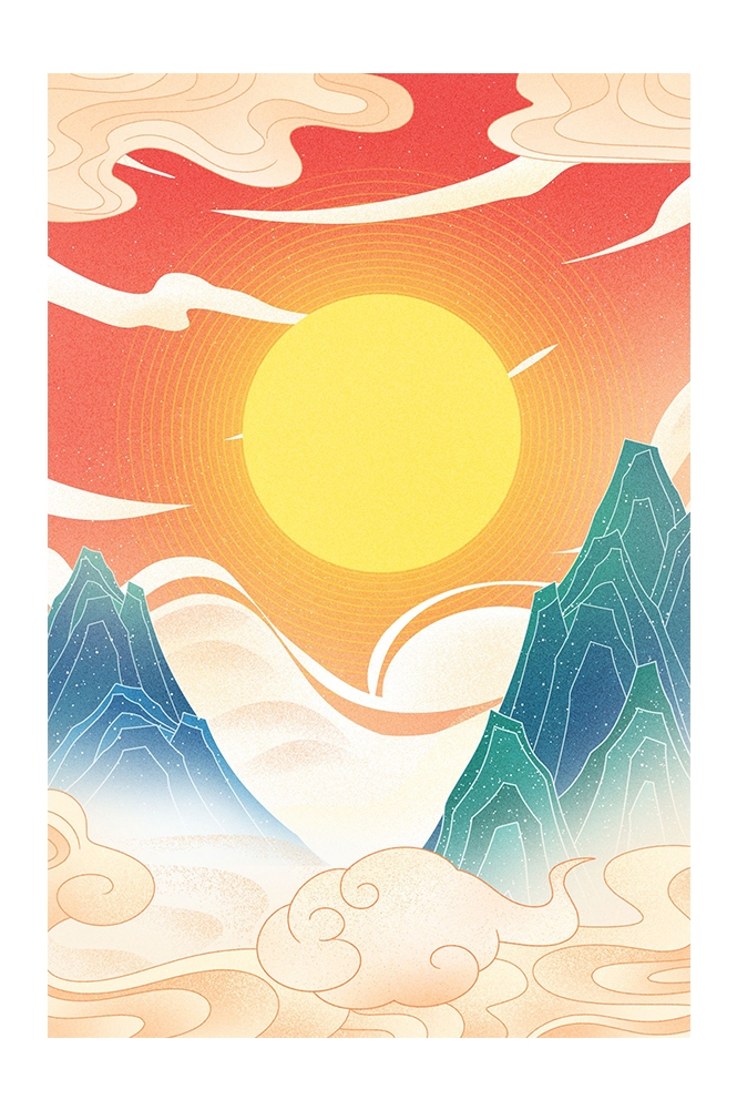 国潮风插画背景素材51