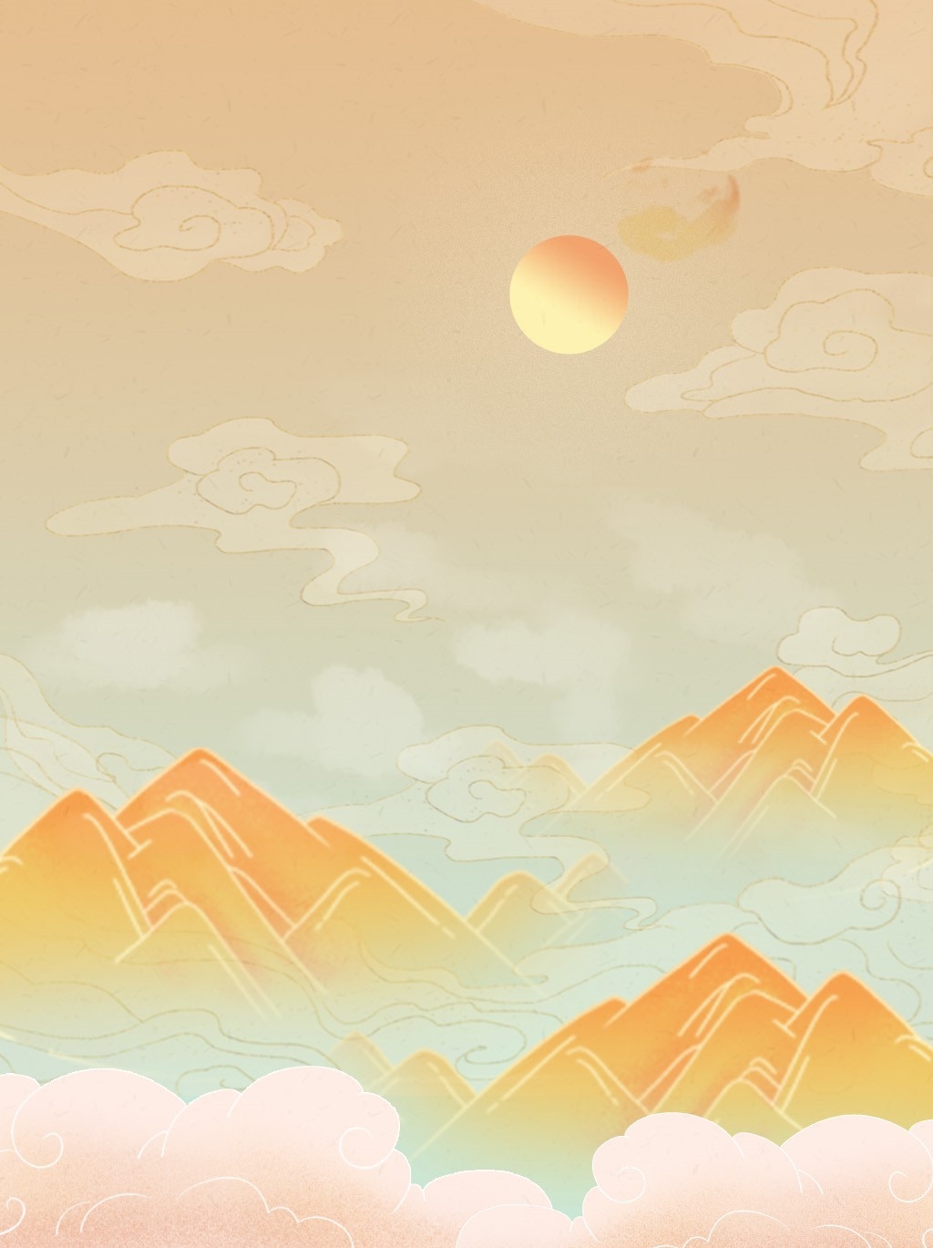 国潮风插画背景素材42