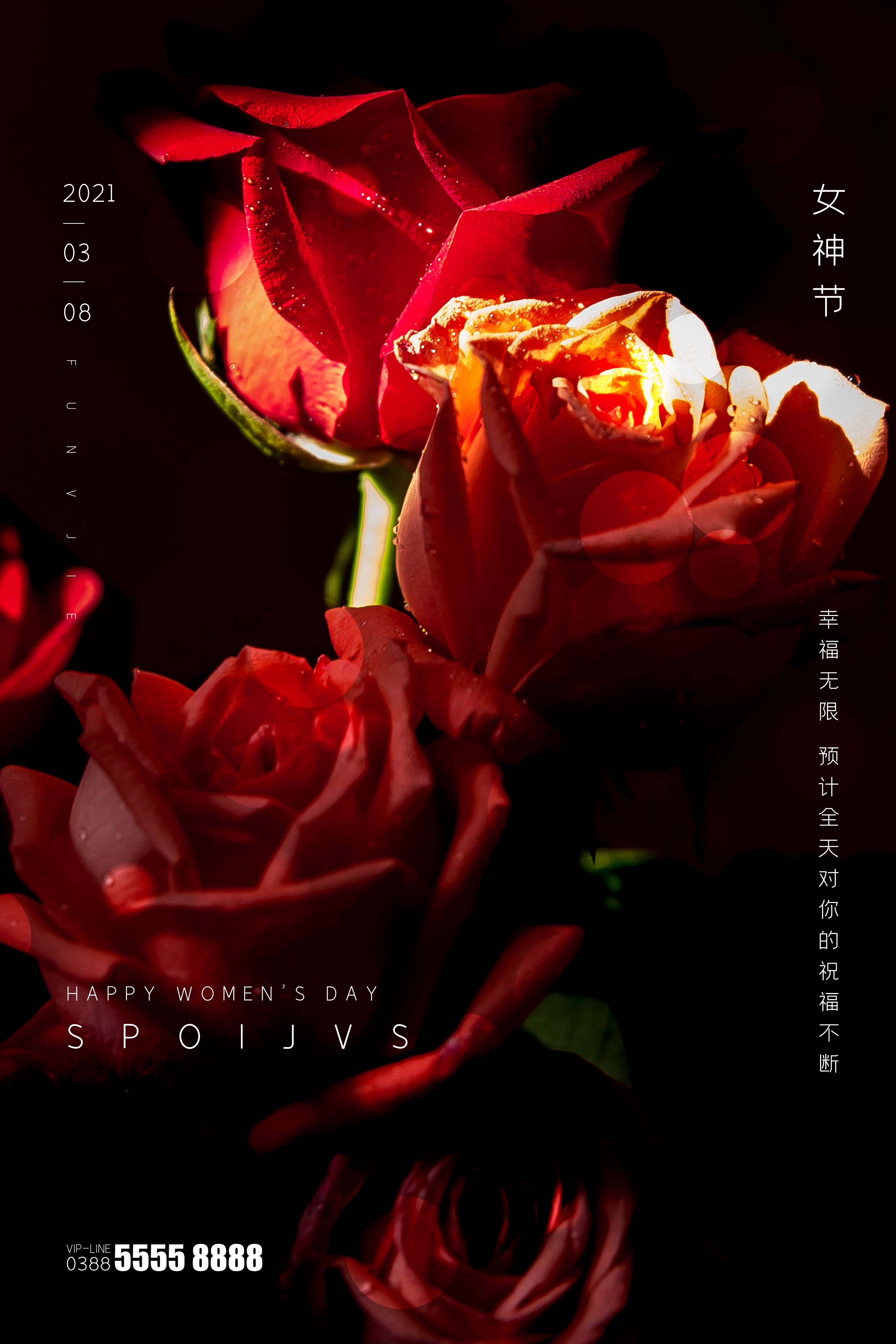 竖版三八妇女节女神王节灯箱海报素材40