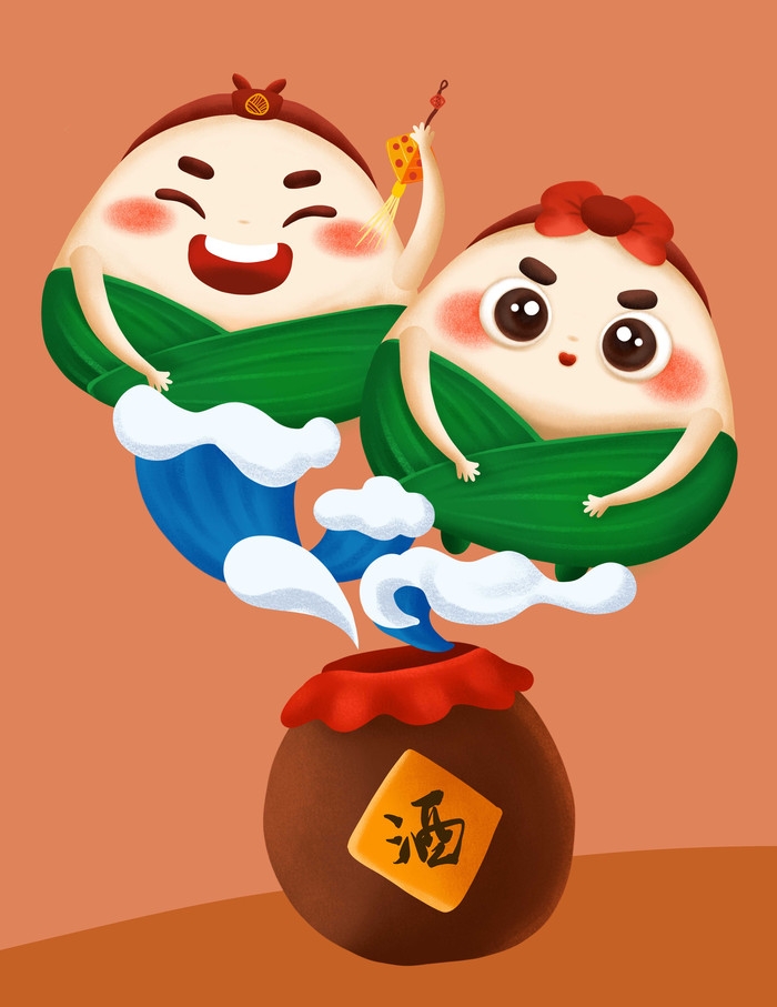 端午佳节卡通粽子龙舟快乐元素素材64