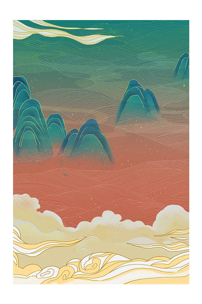 国潮风插画背景素材75