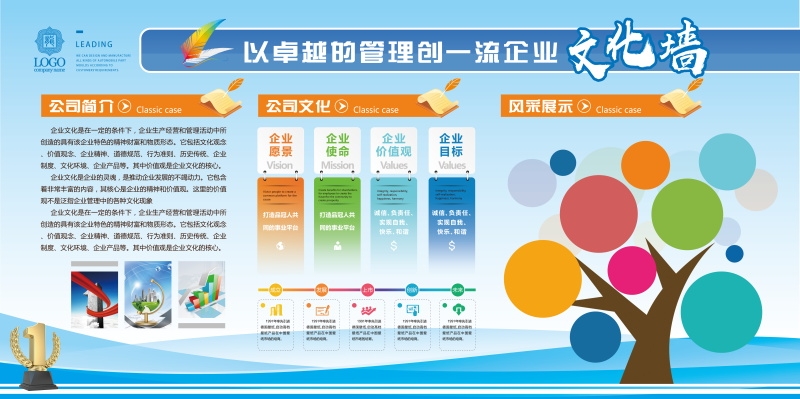 企业文化墙公司历程宣传栏展板设计素材86