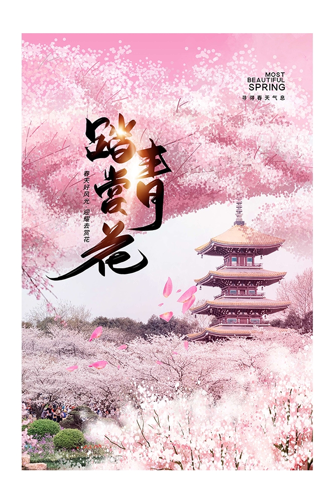 春游踏青旅游宣传海报展板28