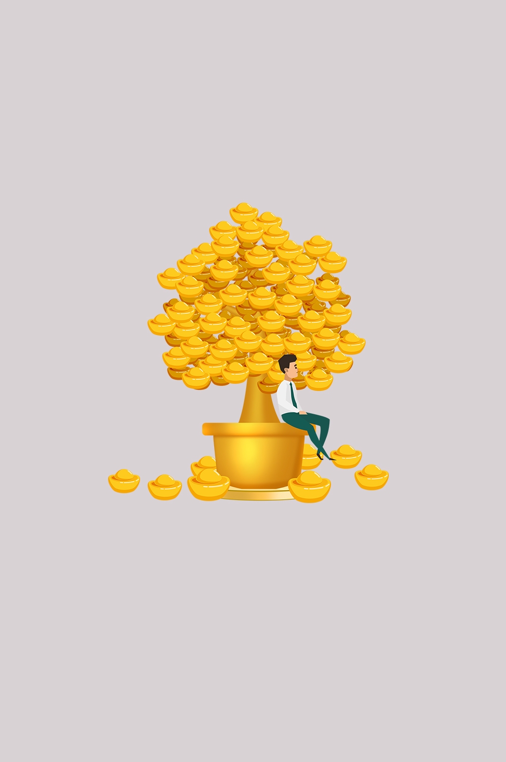 金元宝免抠素材插画元素29