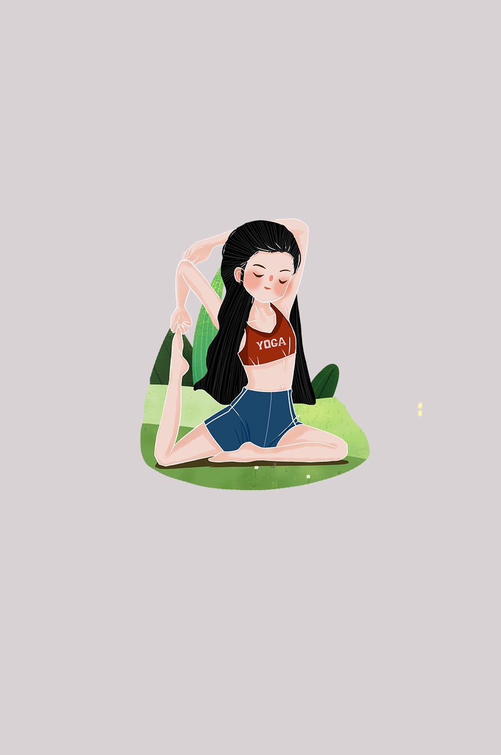 瑜伽动作图片插画免抠元素12