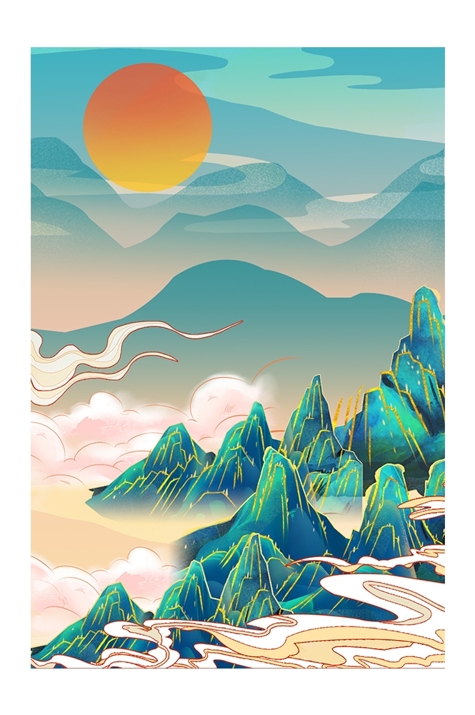 国潮风插画背景素材119