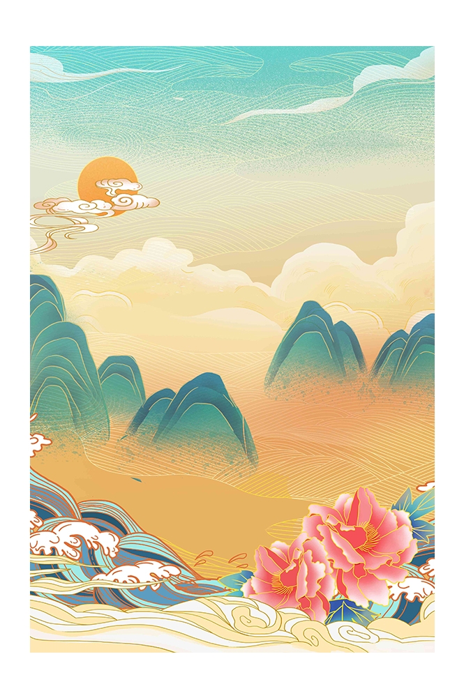 国潮风插画背景素材79