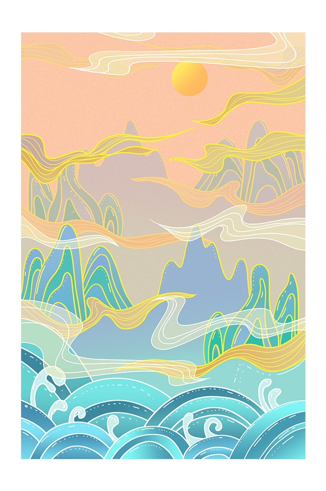 国潮风插画背景素材63