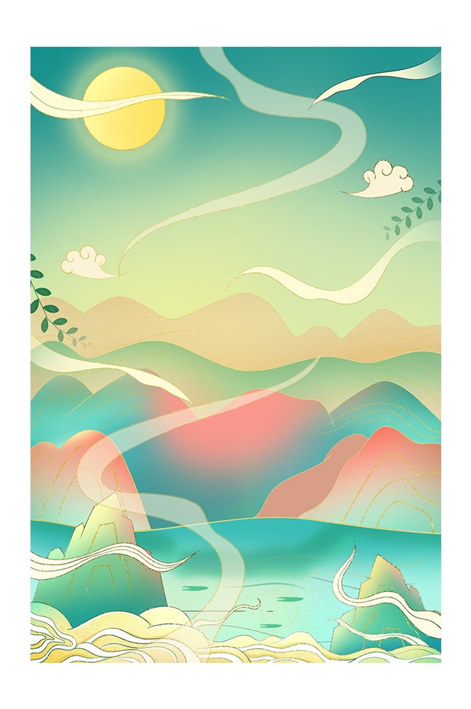 国潮风插画背景素材95