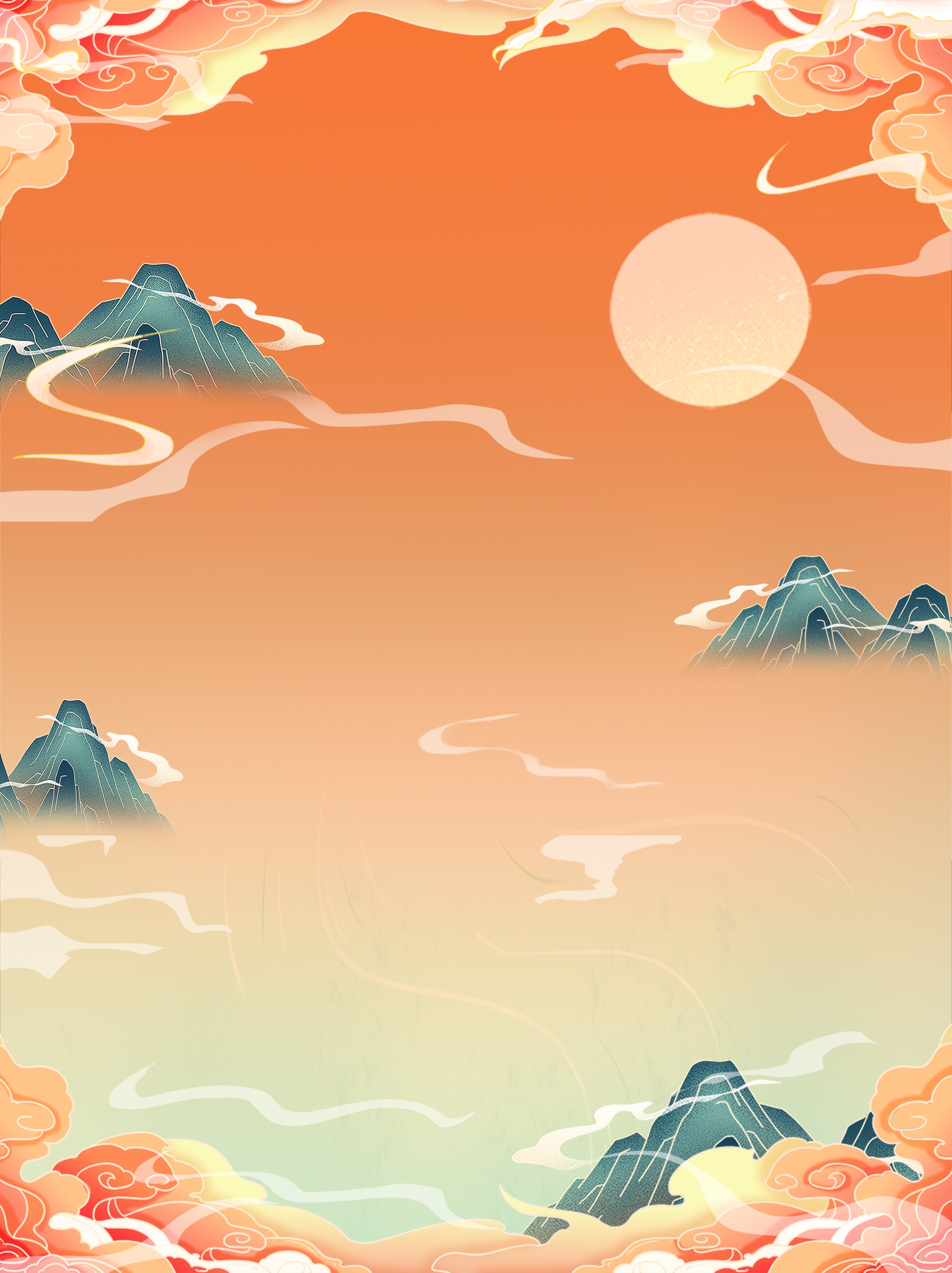 国潮风插画背景素材67