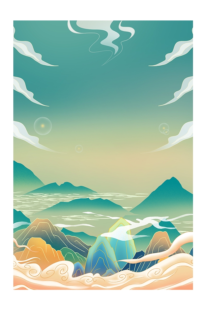 国潮风插画背景素材68
