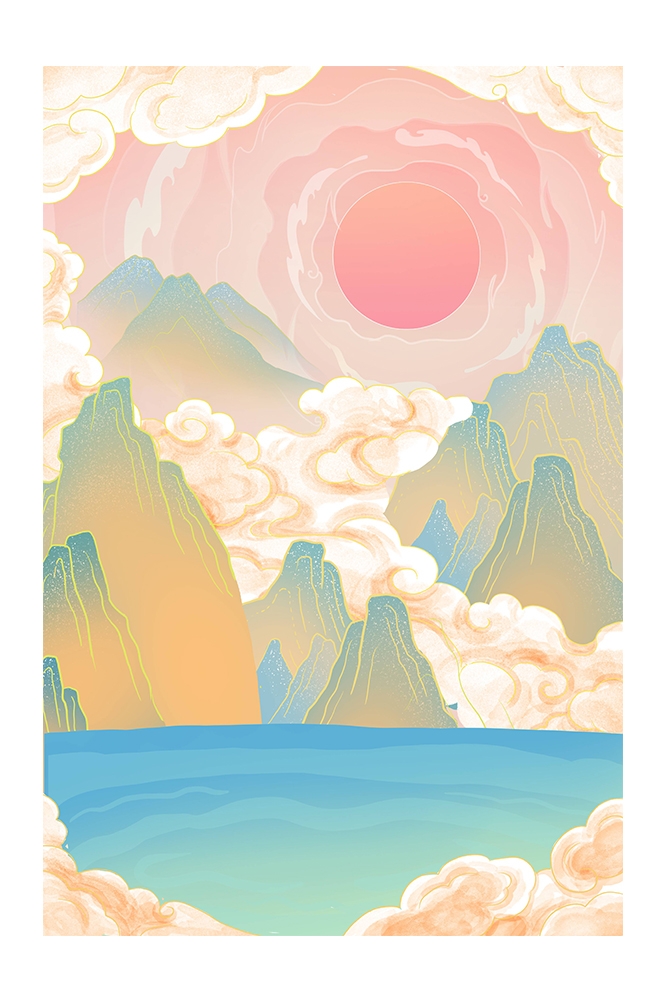 国潮风插画背景素材7