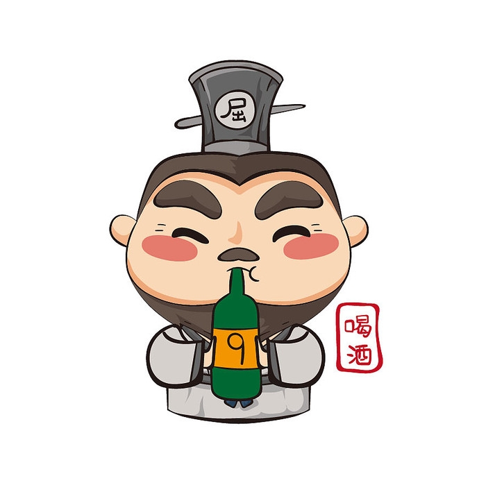手绘卡通屈原元素造型16