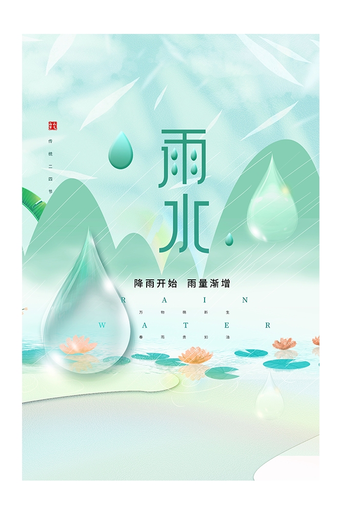 二十四节气雨水海报12